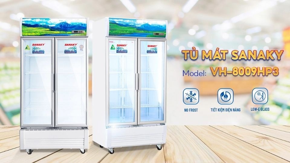 Tủ mát 2 cánh Inverter 700l Sanaky VH-8009HP3